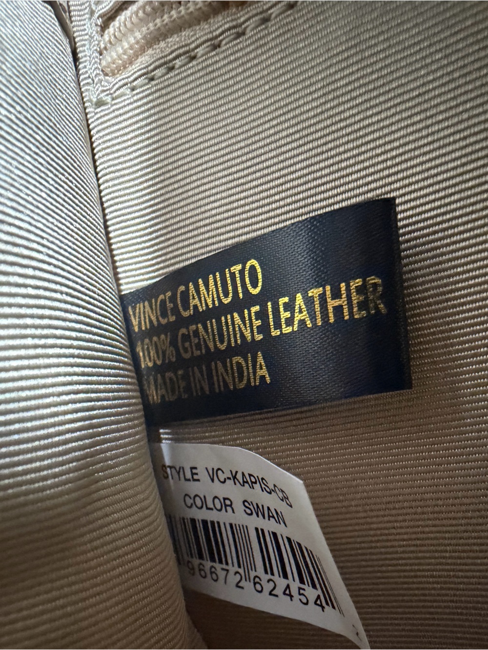 Vince Camuto Genuine Leather Beige Shoulder Bag - Picture 8 of 9